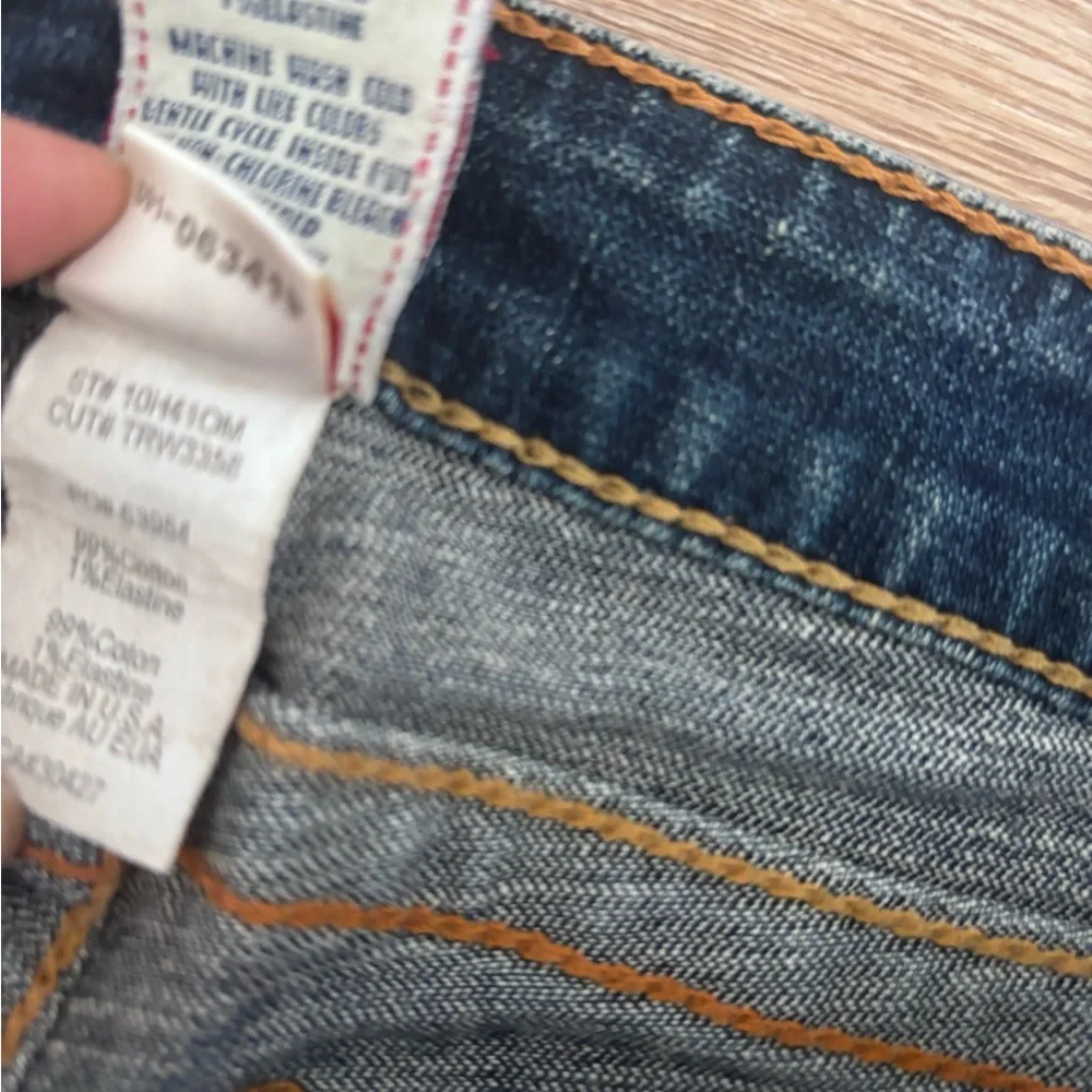 True Religion Y2K Flap Pocket Jeans Size 27‎ Horseshoe Stitch Bootcut